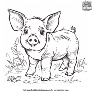 Realistic Pig Coloring Pages