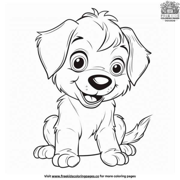 Vivid puppy coloring pages for aspiring artists