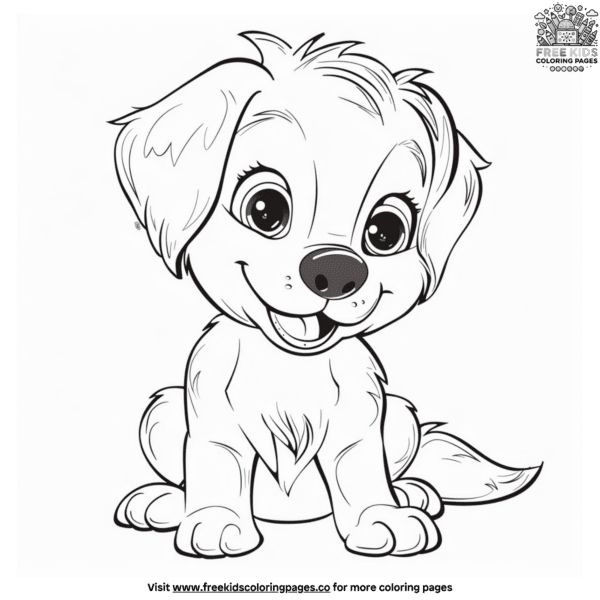 Lifelike puppy coloring pages for aspiring artists