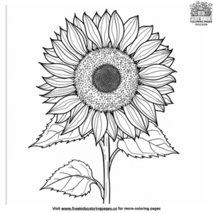 Realistic sunflower coloring pages