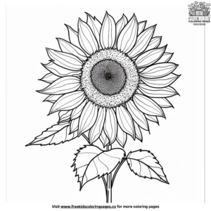 Realistic Sunflower Coloring Pages