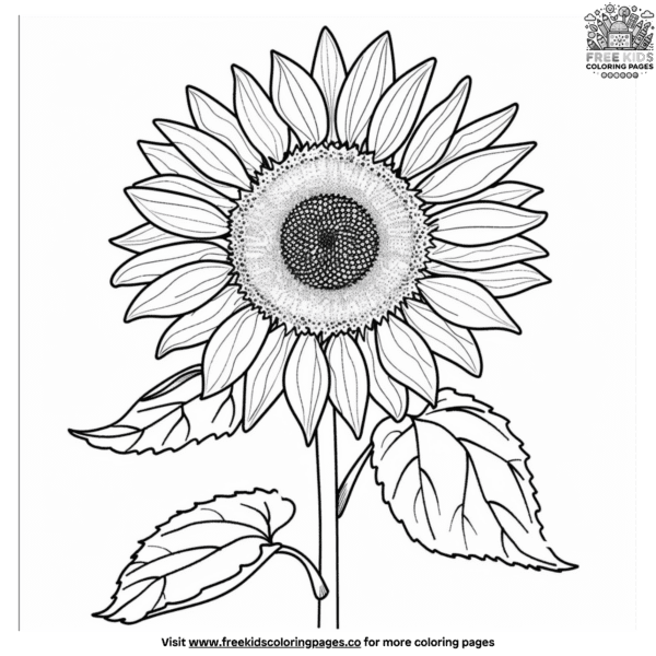 Pretty sunflower coloring pages