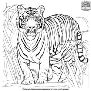 Realistic Tiger Coloring Pages