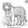 Tiger In The Wild Coloring Pages