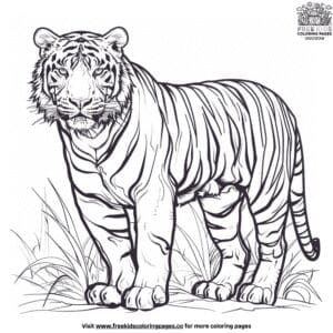 Tiger In The Wild Coloring Pages