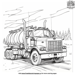 Realistic tanker truck coloring pages