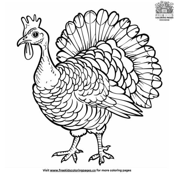 Realistic turkey coloring pages