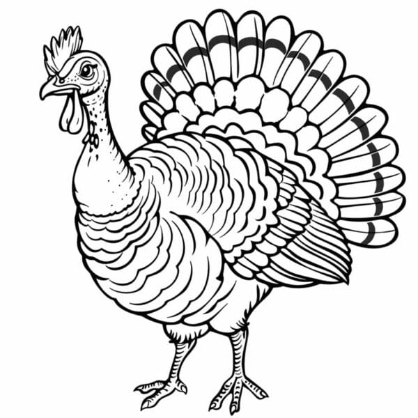 Cool realistic turkey coloring pages