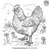 Realistic Chicken Coloring Pages