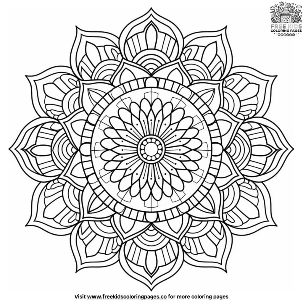 Relaxing easy mandala coloring pages