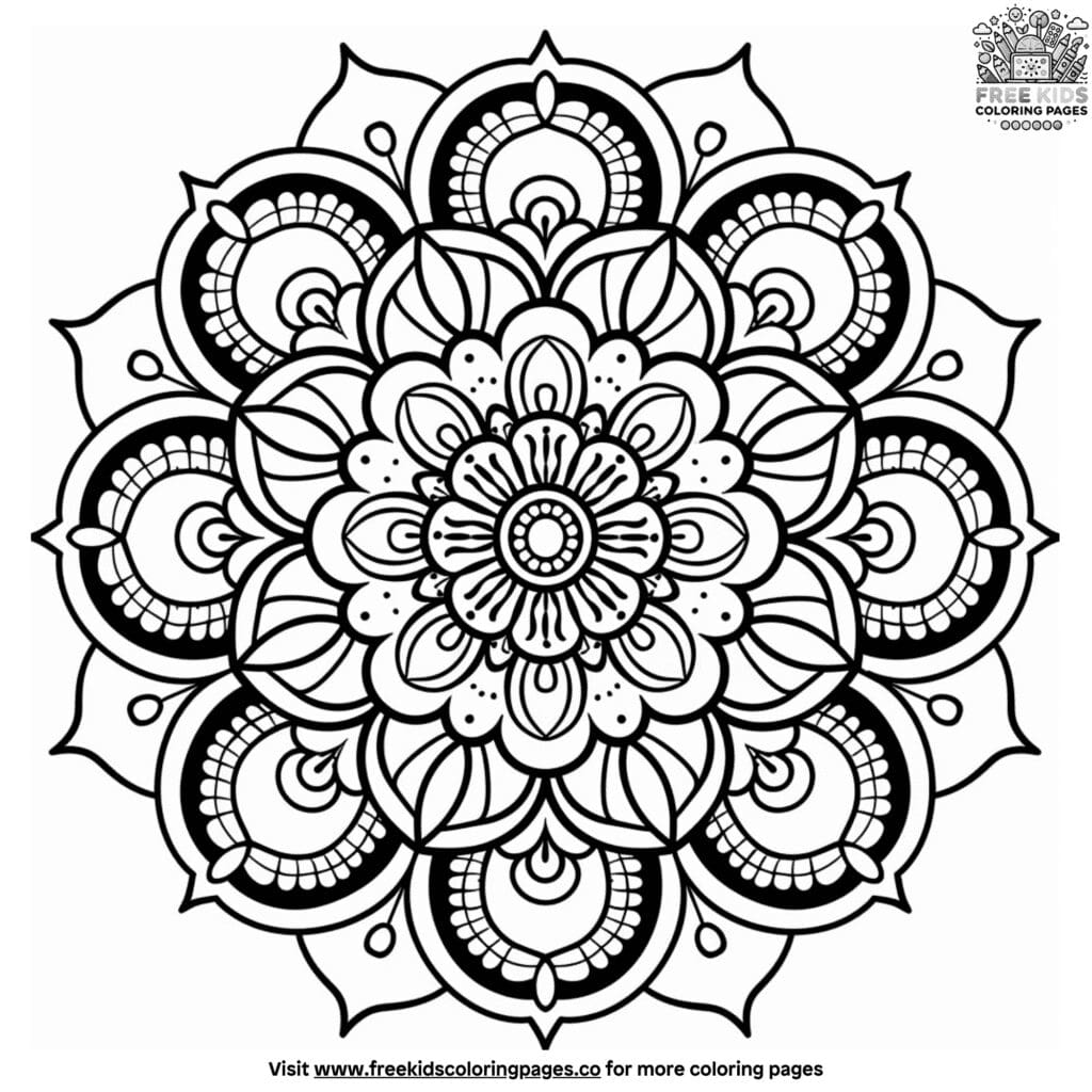 Serene mandala coloring pages