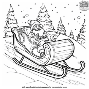 Joyful Santa Sleigh Coloring Pages