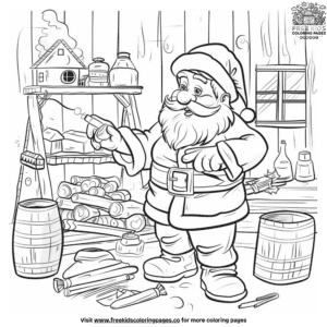 Enchanting Santa's Workshop Coloring Pages