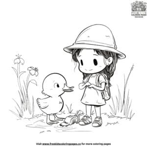 Sarah and duck coloring pages