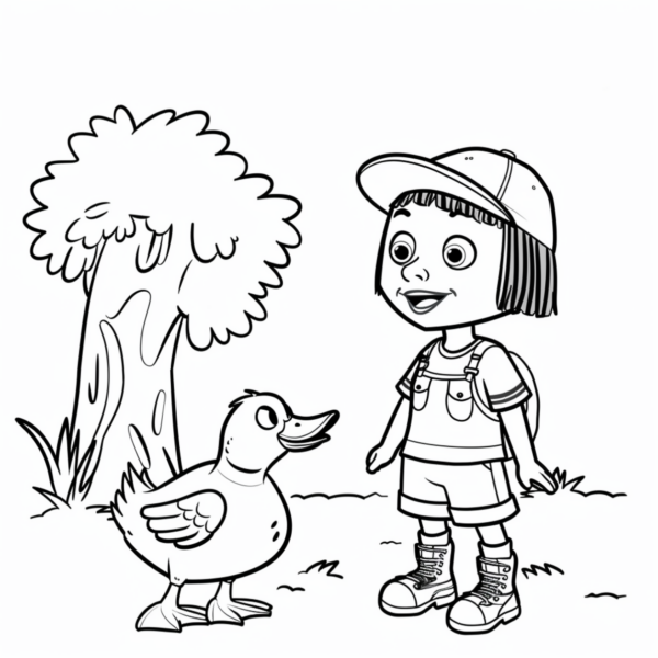 Sarah and Duck Coloring Pages