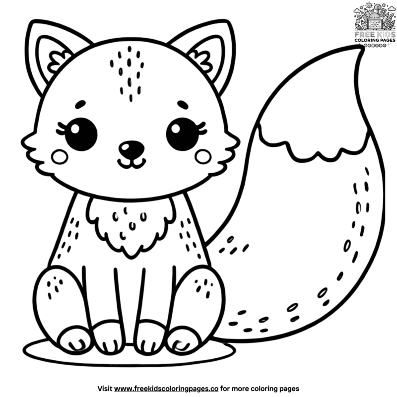 Simple Cute Fox Coloring Pages For Beginners