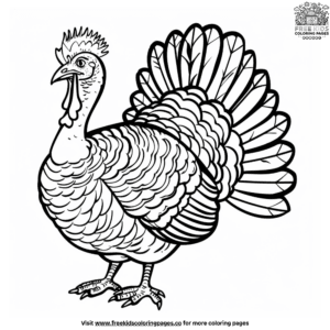 Easy and cute turkey coloring pages