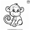 Easy Monkey Coloring Pages