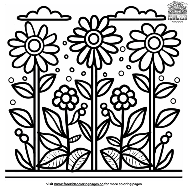 Simple plant coloring pages