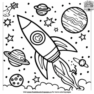 Preschool space coloring pages