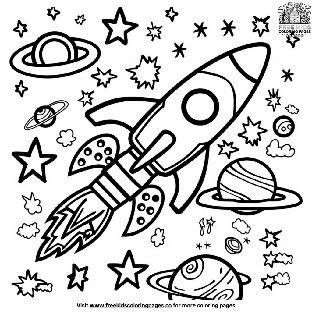 Space coloring pages for toddlers