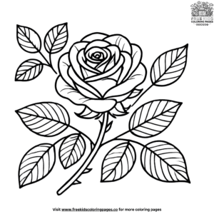 Simple Rose Coloring Pages