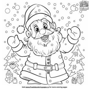 Delightful simple santa coloring pages