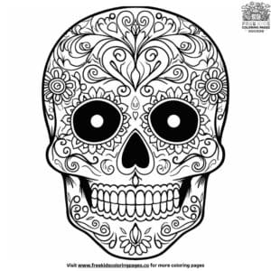 Easy Sugar Skull Coloring Pages