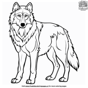 Sweet and cute easy wolf coloring pages