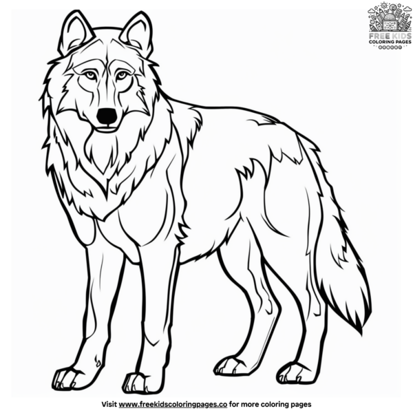 Cute Easy Wolf Coloring Pages