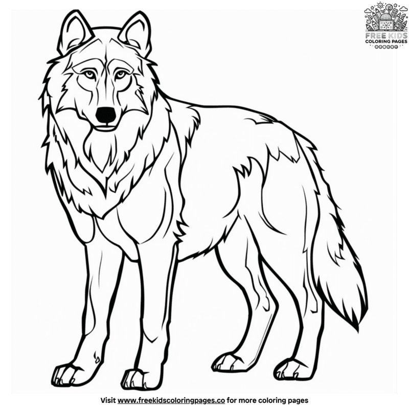 Basic And Cute Easy Wolf Coloring Pages