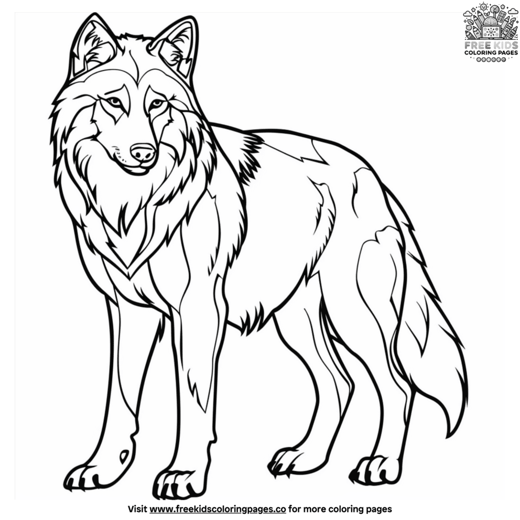 Cute wolf coloring pages for kids coloring pages