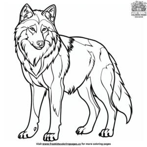 Simple And Cute Easy Wolf Coloring Pages