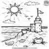 Easy Beach Coloring Pages