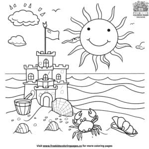 Cute Sand Castle Coloring Pages