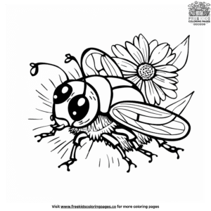 Bug with flower coloring pages