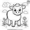 Simple Cow Coloring Pages For Beginners