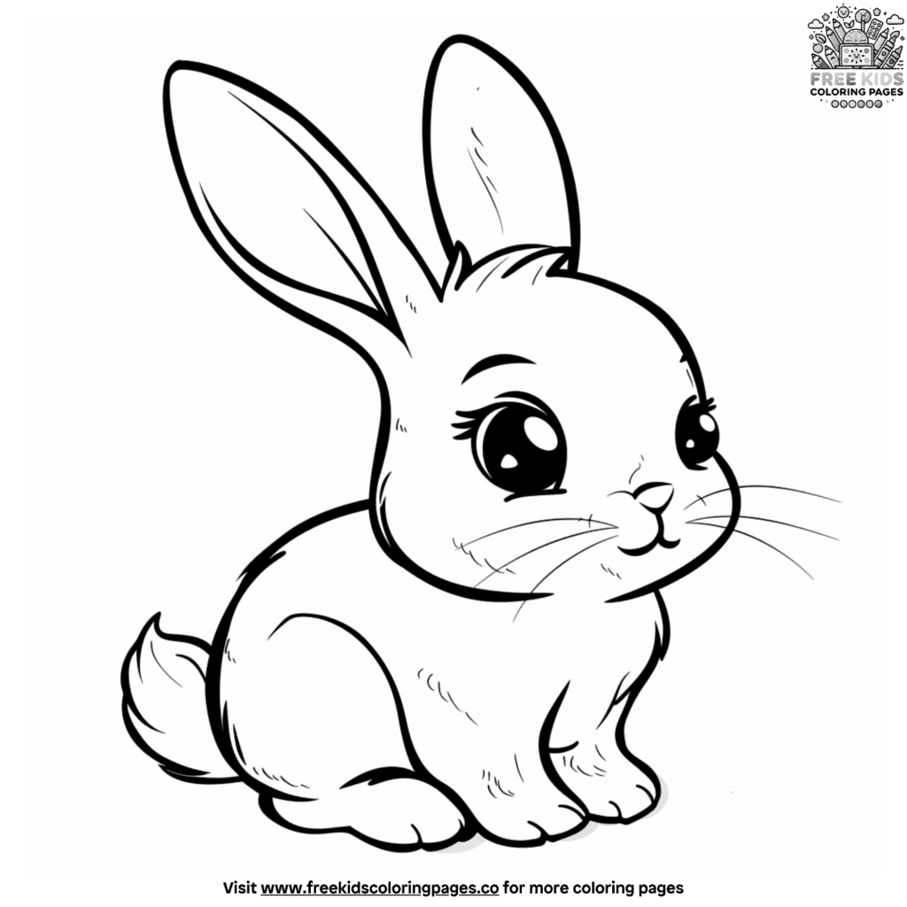 Simple And Easy Cute Bunny Coloring Pages