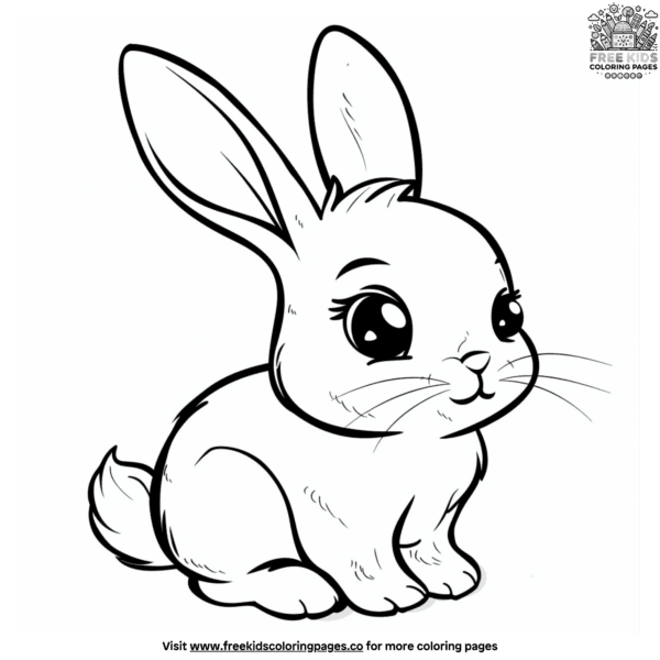 Easy cute bunny coloring pages