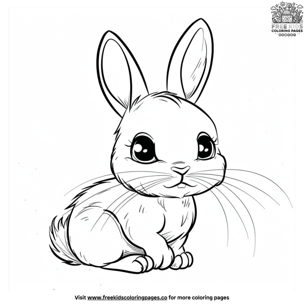 Simple And Easy Cute Bunny Coloring - Simple And Easy Cute Bunny Coloring Pages 2 1024x1024 