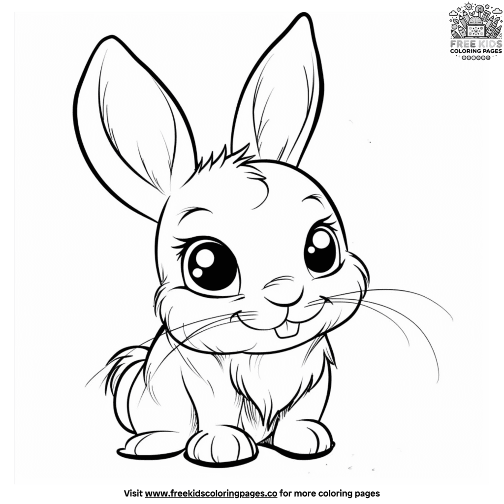 Friendly Cute Bunny Coloring Pages - Simple And Easy Cute Bunny Coloring Pages 3 1024x1024