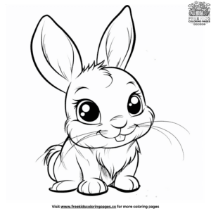 Friendly cute bunny coloring pages