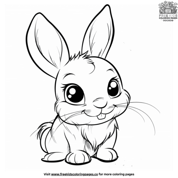 Friendly cute bunny coloring pages