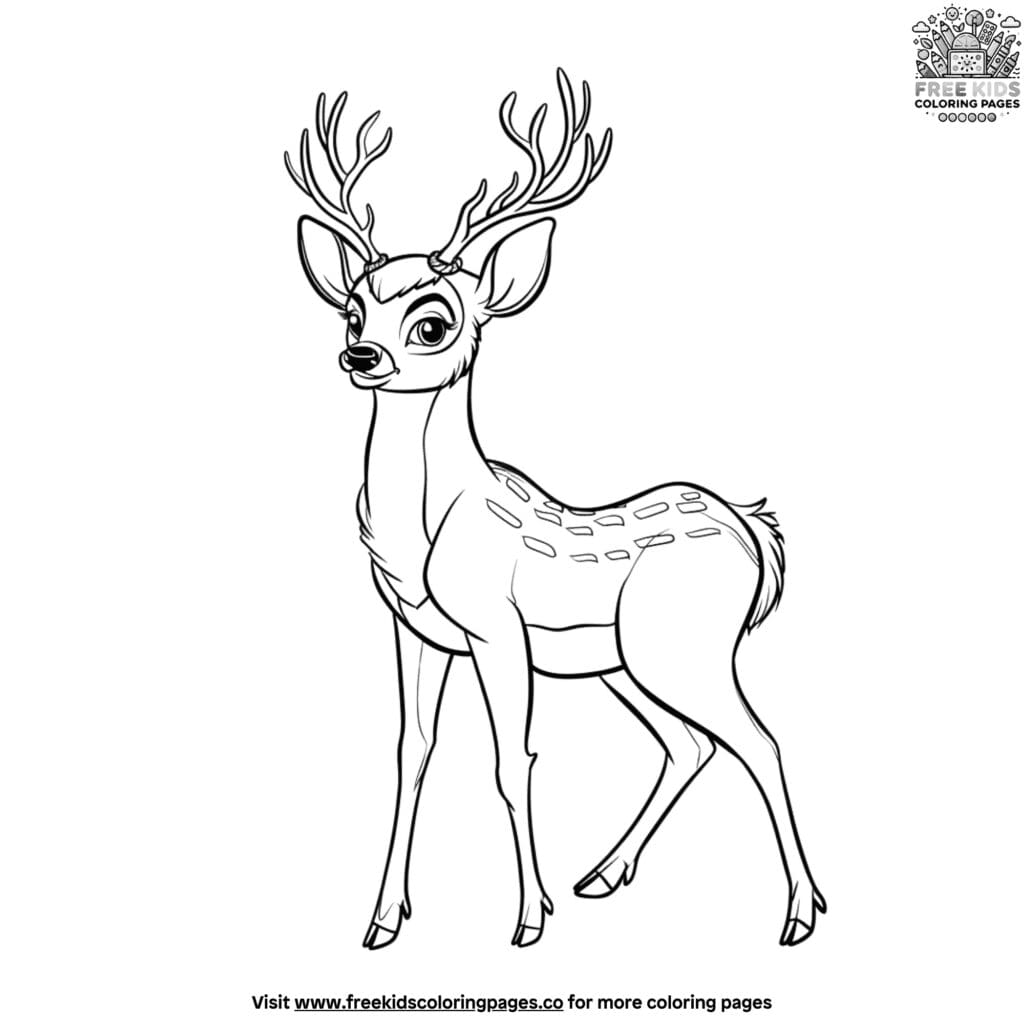 Easy deer coloring pages