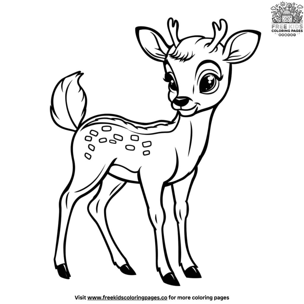 Easy deer coloring pages