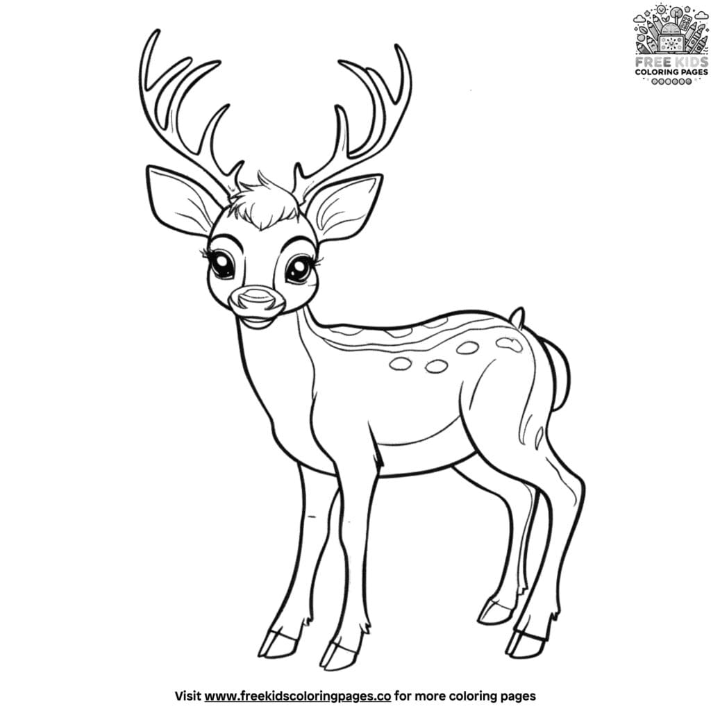 Easy deer coloring pages