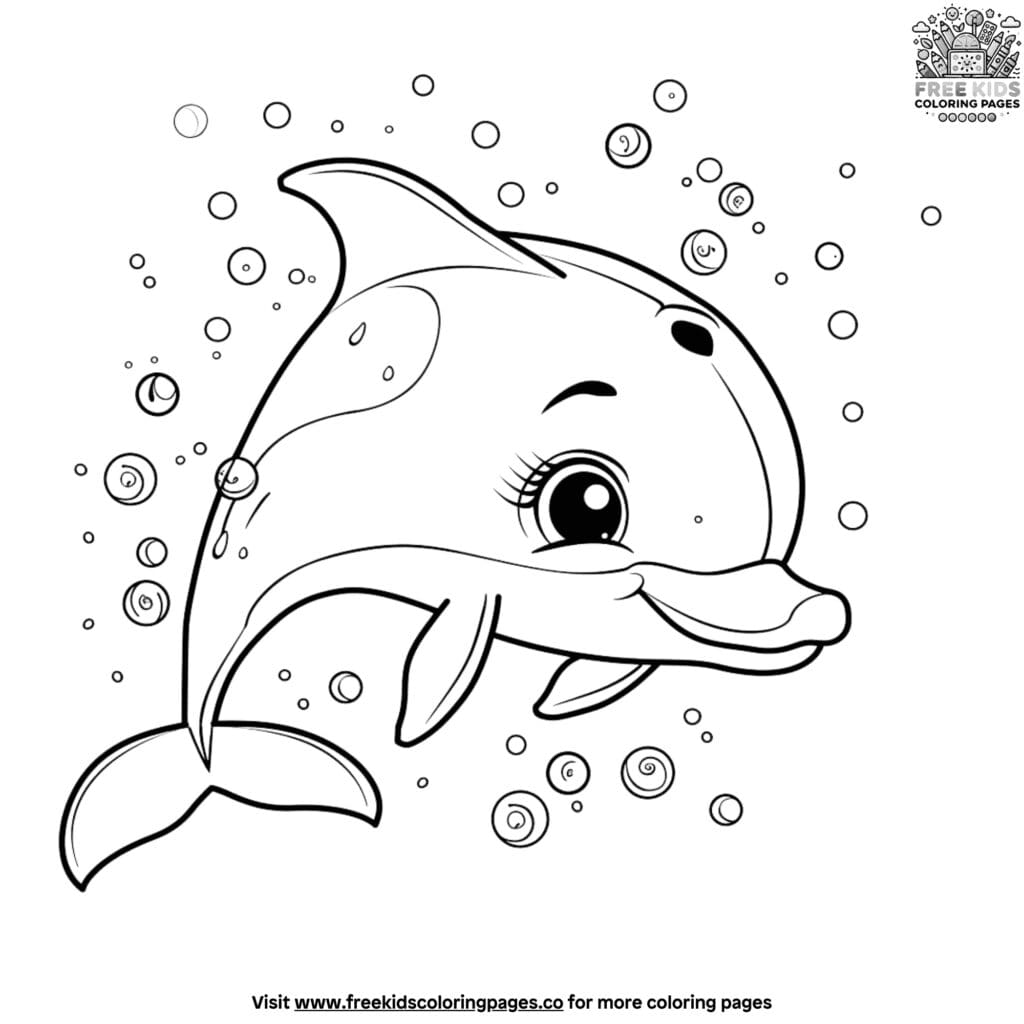 Easy dolphin coloring pages