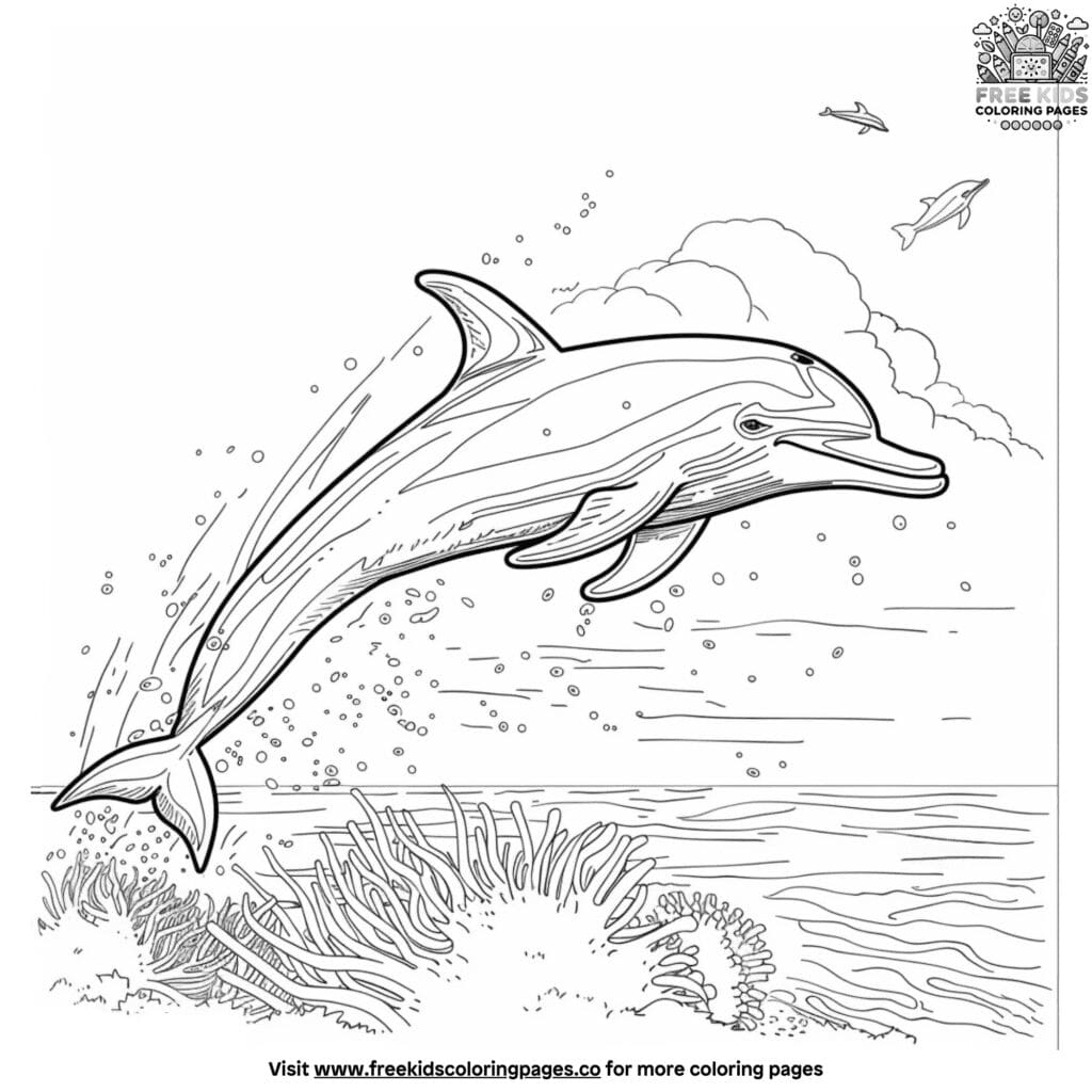 Easy dolphin coloring pages