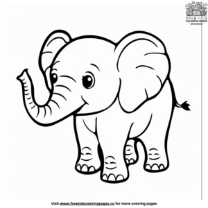 Easy Elephant Coloring Pages