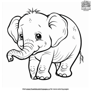 Basic and easy elephant coloring pages